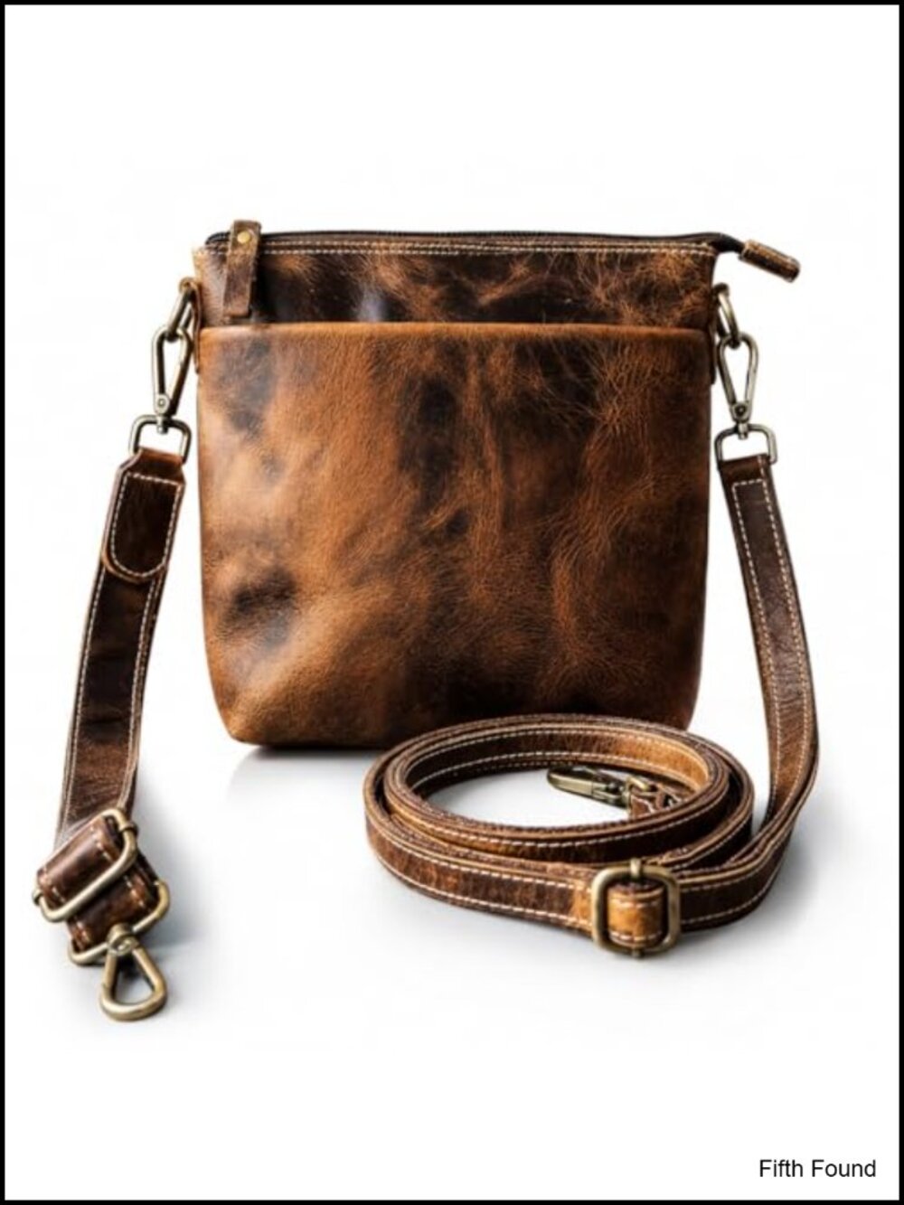Top Grain Buffalo Leather Crossbody Bag Sling Purse Travel